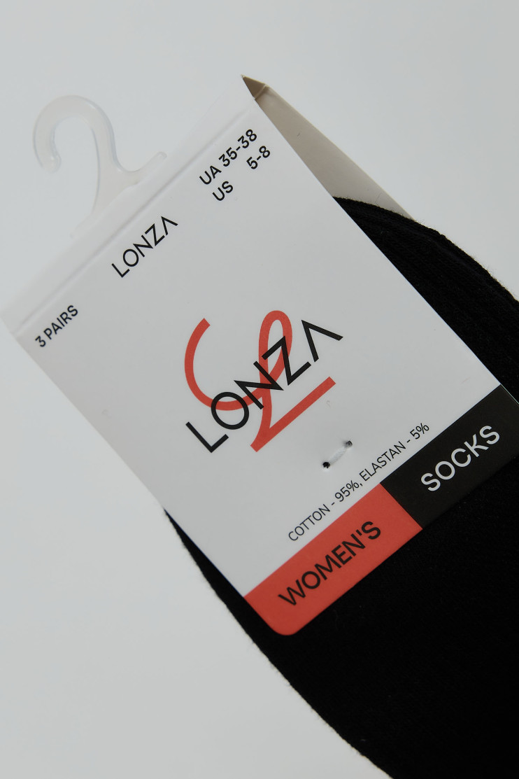 Носки хлопковые женские 3 шт. Lonza 35-38 р. 200576 - Вид 2 - интернет магазин sandalini.ua