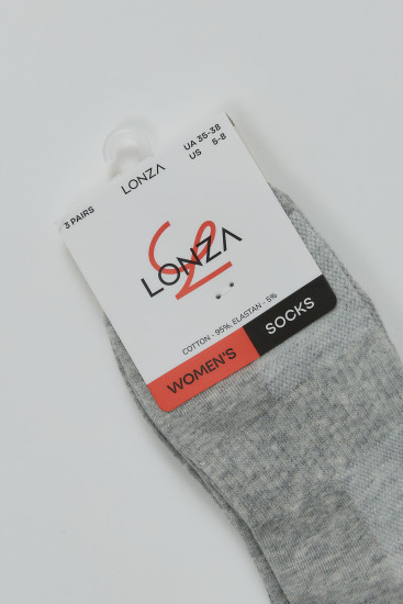 Шкарпетки бавовняні жіночі 3 шт. Lonza 35-38 нар. 200581