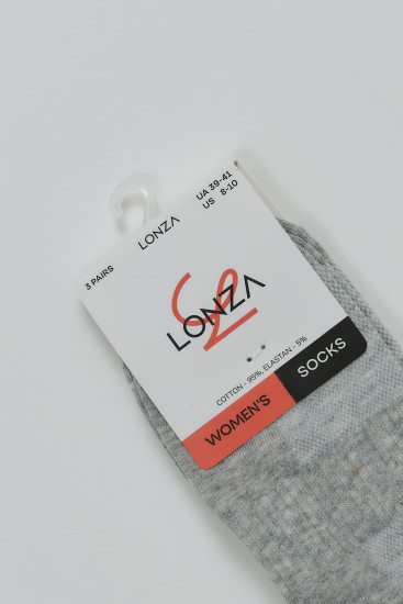 Шкарпетки бавовняні жіночі 3 шт. Lonza 39-41 нар. 200582