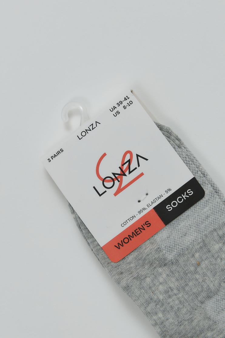 Носки хлопковые женские 3 шт. Lonza 39-41 р. 200582 - Вид 2 - интернет магазин sandalini.ua