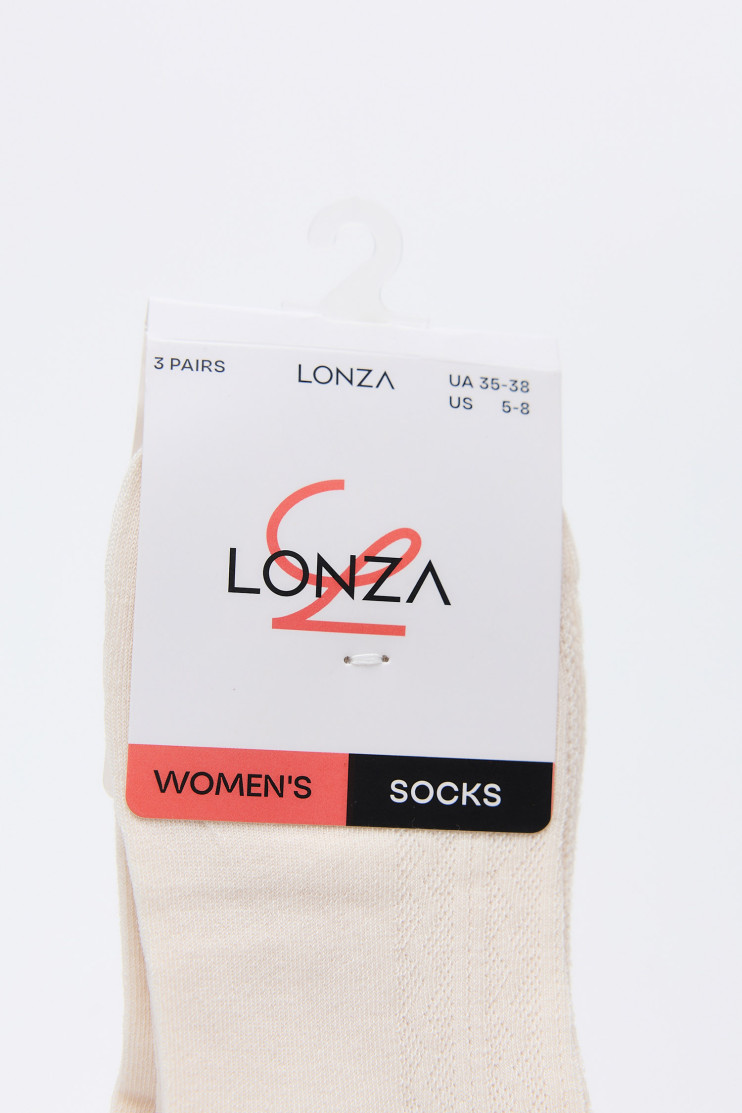 Носки женские 3 шт. Lonza 214225 - Вид 3 - интернет магазин sandalini.ua