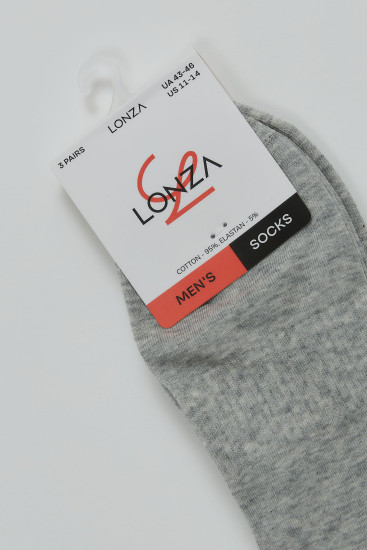 Шкарпетки чоловічі бавовняні 3 шт. Lonza 43-46р. 200687