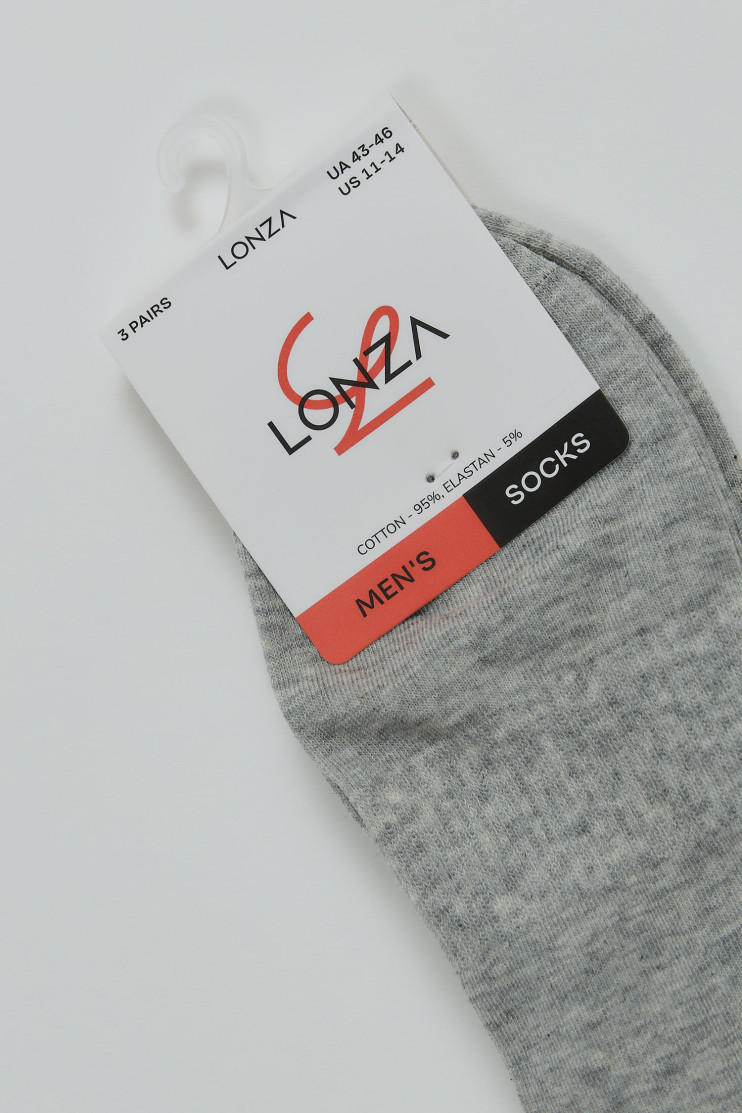 Носки хлопковые мужские 3 шт. Lonza 43-46 р. 200687 - Вид 2 - интернет магазин sandalini.ua
