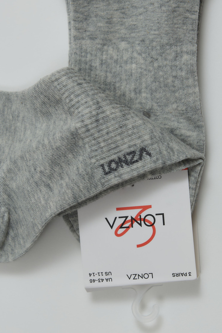 Носки хлопковые мужские 3 шт. Lonza 43-46 р. 200687 - Вид 3 - интернет магазин sandalini.ua