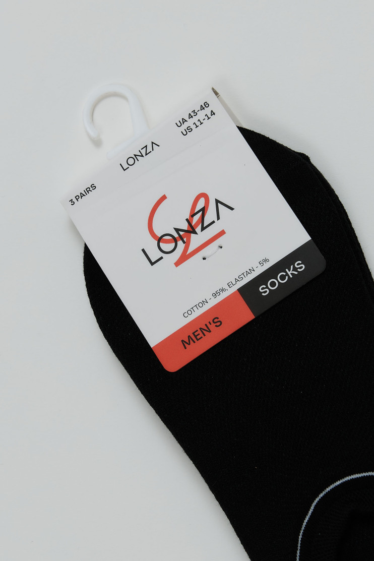 Следы хлопковые мужские 3 шт. Lonza 43-46 р. 200671 - Вид 1 - интернет магазин sandalini.ua