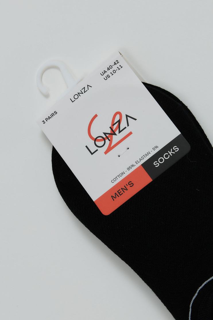 Следы хлопковые мужские 3 шт. Lonza 40-42 р. 200670 - Вид 2 - интернет магазин sandalini.ua