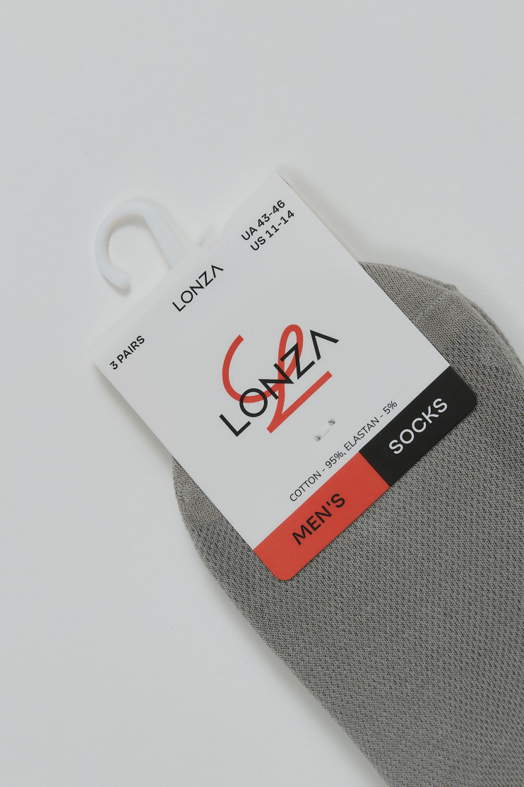 Следы хлопковые мужские 3 шт. Lonza 43-46 р. 200673 - Вид 2 - интернет магазин sandalini.ua