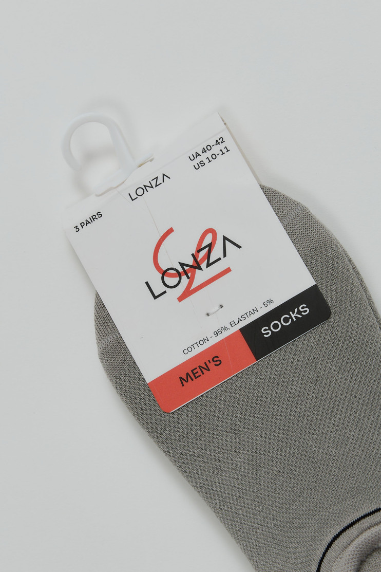 Следы хлопковые мужские 3 шт. Lonza 40-42 р. 200672 - Вид 2 - интернет магазин sandalini.ua