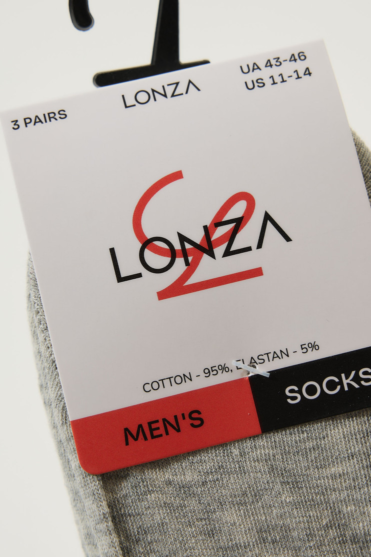 Сліди бавовна чоловіча 3 шт. Lonza 43-46р. 200665 - Вид 2 - інтернет магазин sandalini.ua