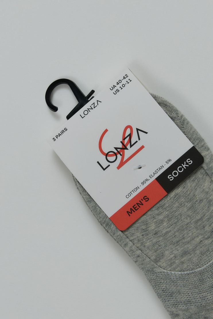 Следы хлопковые мужские 3 шт. Lonza 40-42 р. 200664 - Вид 2 - интернет магазин sandalini.ua