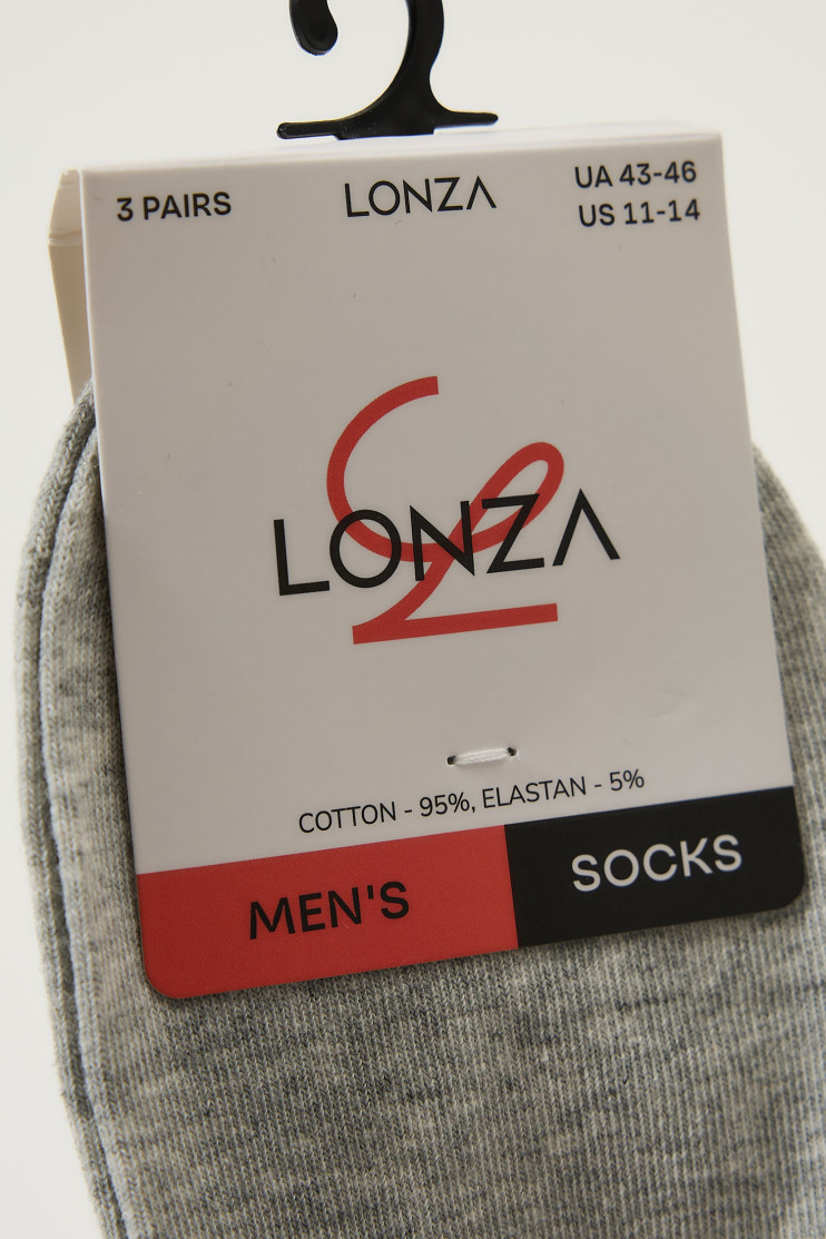Носки хлопок мужские 3 шт. Lonza 43-46 р. 200681 - Вид 2 - интернет магазин sandalini.ua
