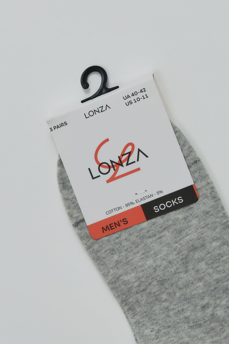 Носки хлопковые мужские 3 шт. Lonza 43-46 р. 200680 - Вид 2 - интернет магазин sandalini.ua