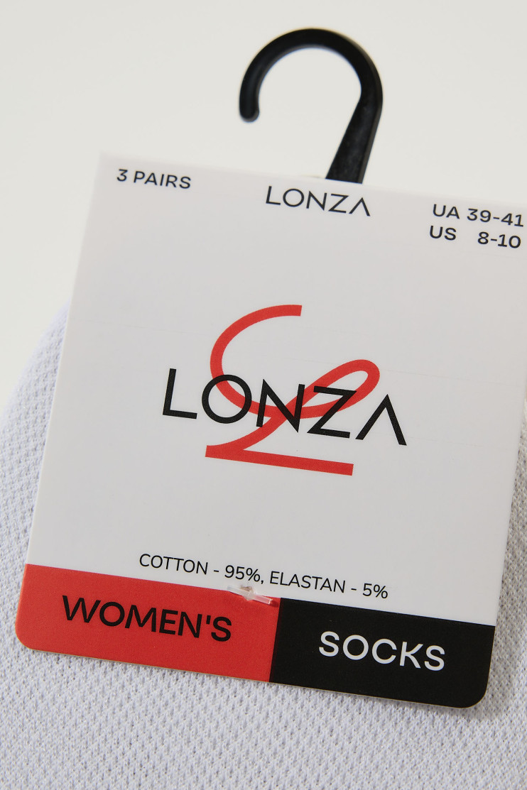 Сліди бавовна жіночі 3 шт. Lonza 39-41 р. - Вид 3 - інтернет магазин sandalini.ua