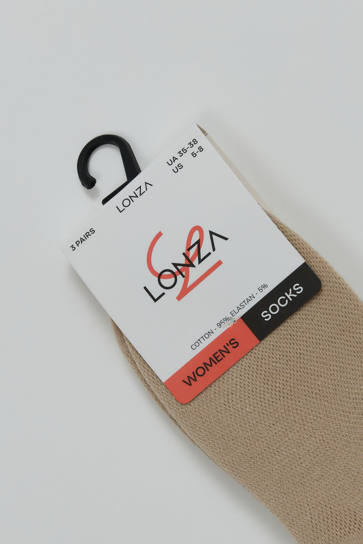 Следы хлопковые женские 3 шт. Lonza 35-38 р. 200571 - Вид 2 - интернет магазин sandalini.ua