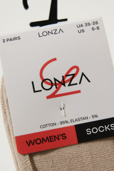 Следы хлопок женские 3 шт. Lonza 35-38 р. 200546